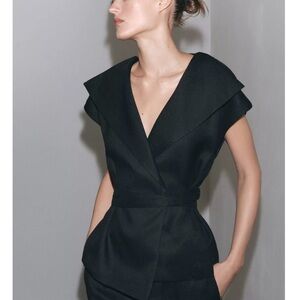 Zara black linen vest